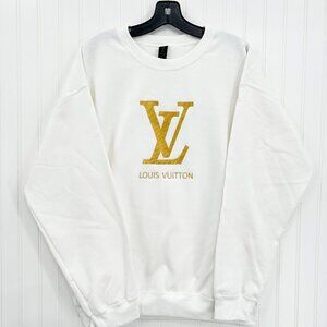 Louis Vuitton Logo Embroidered ADULT Unisex Crewneck Sweatshirt